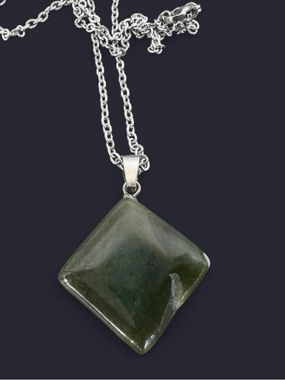 Ocean Jasper Pendant Silver Necklace